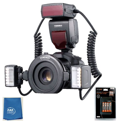Yongnuo YN24EX Macro Flash Speedlite TTL 2pcs Flash Head + 4pcs Adapter Rings