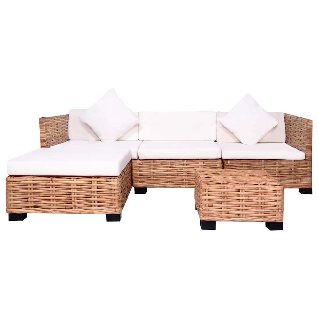 LAPOOH Set Divano 14 pz in Rattan Naturale,Mobili,Mobili da Giardino,Set da Giardino(SPU:244626)
