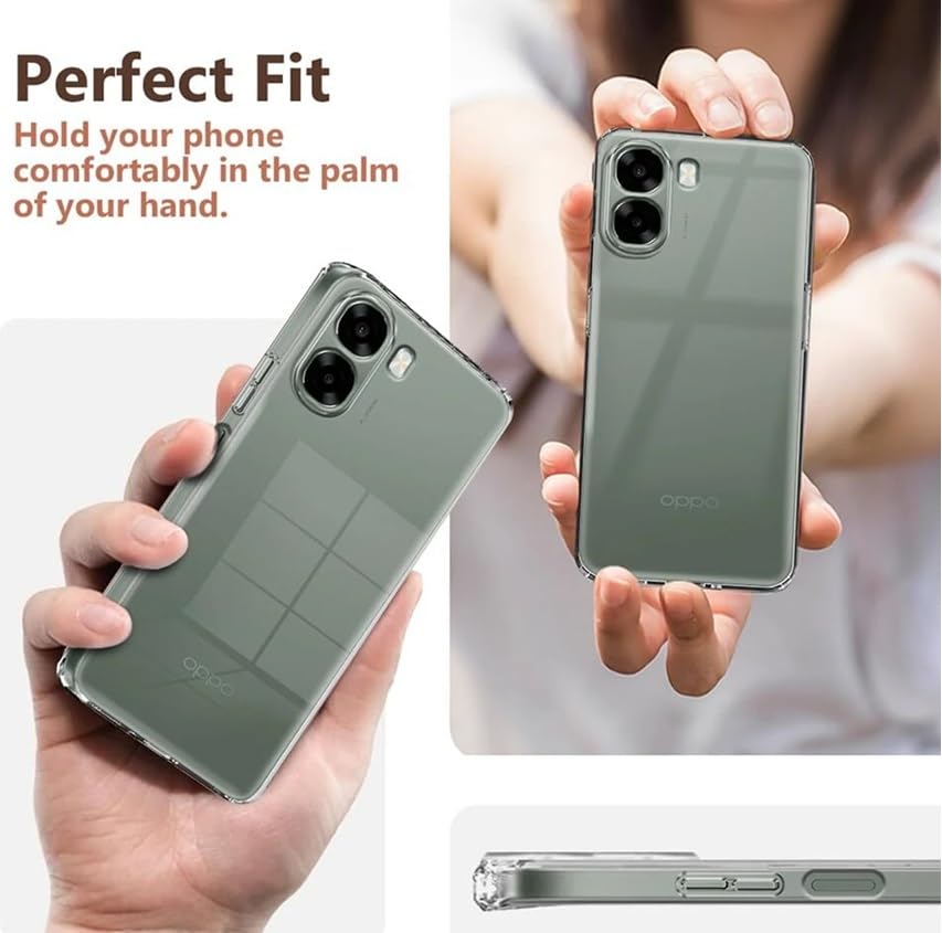 Image of REALCASE Silicone Back Cover Case, Scratch Resistant Protective Crystal Clear Transparent Shock Proof Back Cover Case for Oppo K14x 5G / Oppo A6x / A6s 5G