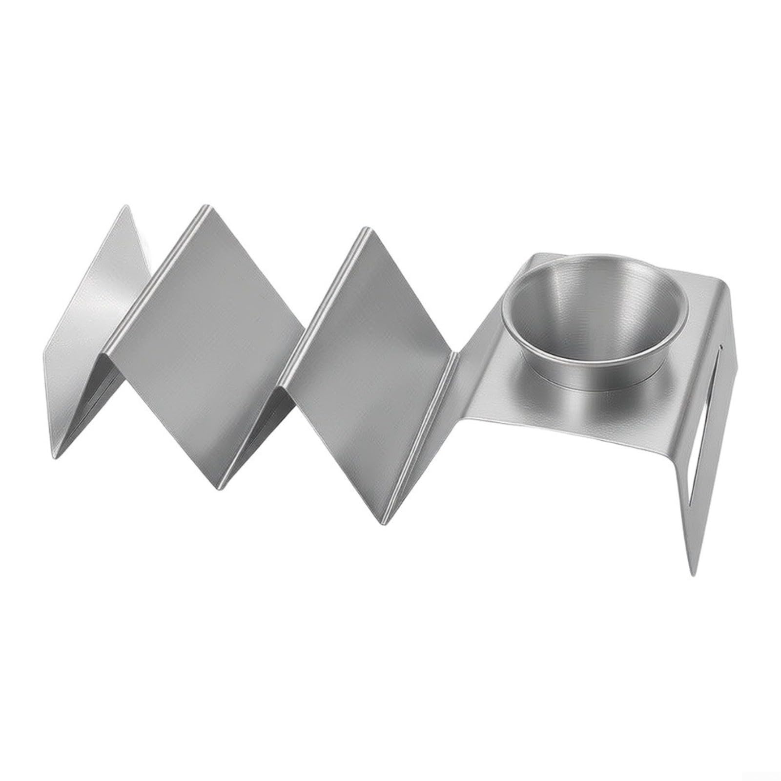 Soporte compacto de acero inoxidable para servir tacos para cenas
