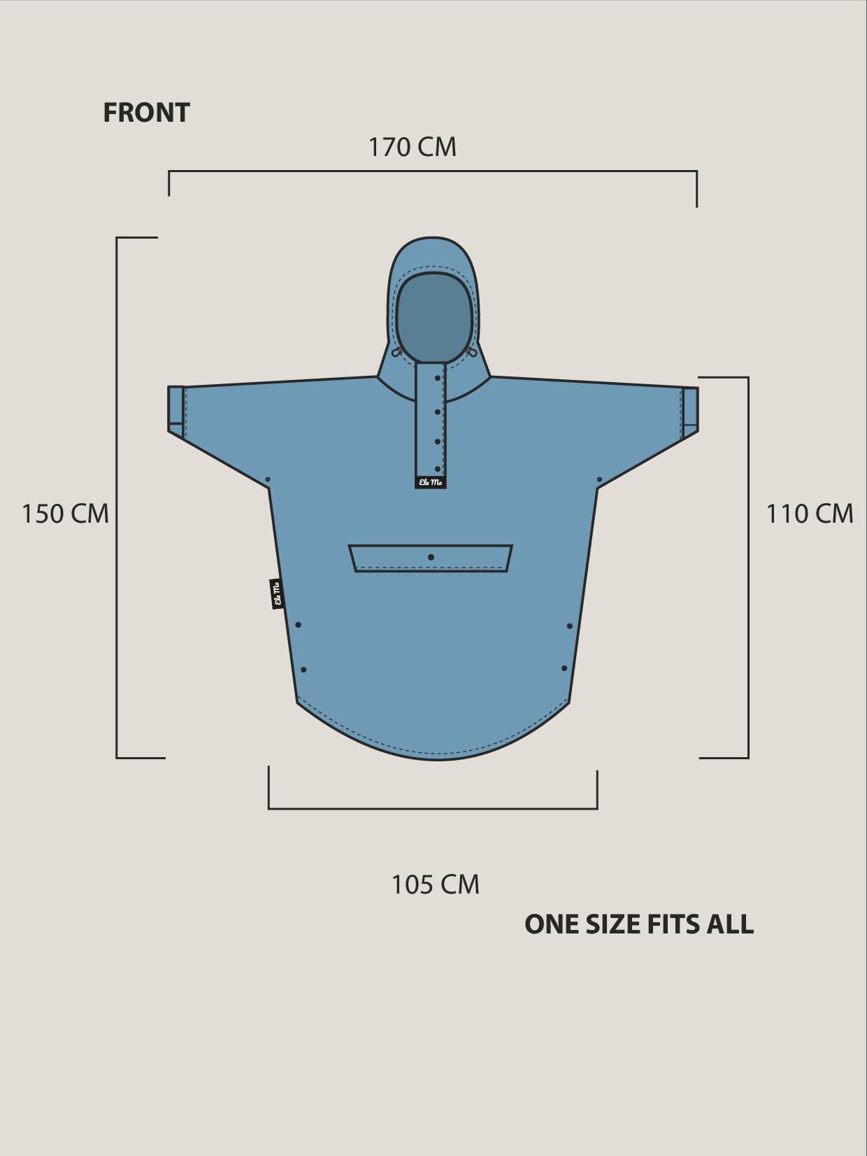 Ela Mo® Regenponcho Damen [100% WASSERDICHT] - Atmungsaktiver Regencape mit Kapuze - Wetterfester Fahrrad Poncho - Leichter Regenschutz für Outdoor, Wandern, Festival & Alltag