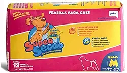 Fralda Descartável Super Secão para Cães Fêmeas - Tamanho M