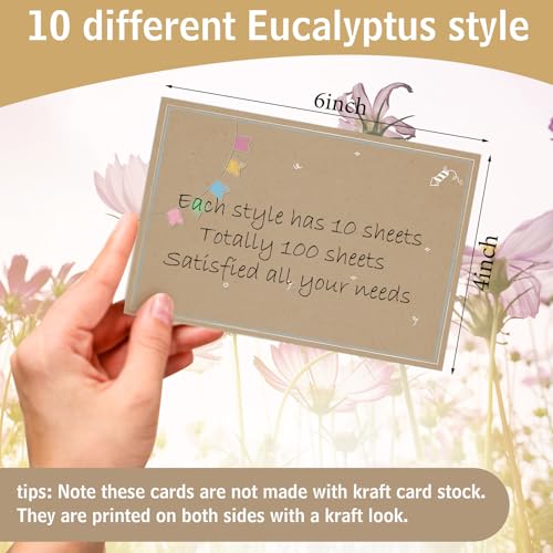 Image of Spiareal 100 Pcs Blank Note Cards Index Card, Kraft Paper, 4 x 6 in, Banner