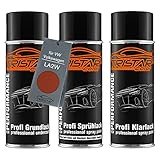 TRISTARcolor Autolack Spraydosen Set für VW/Volkswagen LA2W Copper Orange Metallic Grundlack Basislack Klarlack Sprühdose 400ml
