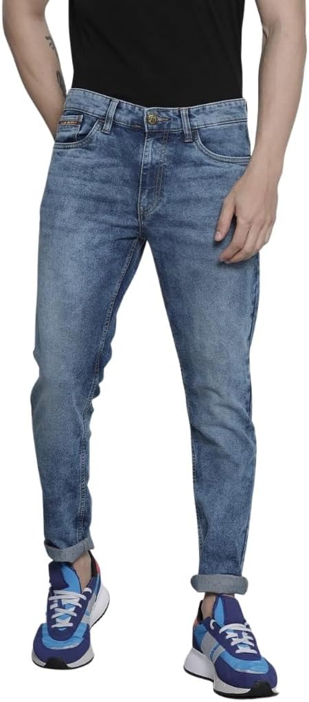 The Indian Garage CoMen's Slim Fit Mid Rise Solid Mid-Rise Stretchable Jeans