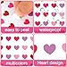 JarThenaAMCS 2400Pcs Valentine's Day Mini Love Heart Sticker Red Pink Purple Paper Decals 5 Colors of Hearts Self-Adhesive Stickers for Holiday Envelopes Scrapbook Gifts DIY, 0.4inch