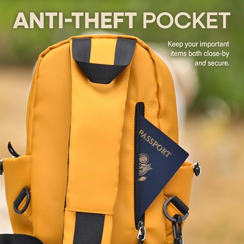Bolso cruzado ligero Nupouch amarillo para hombres y mujeres miniatura 5