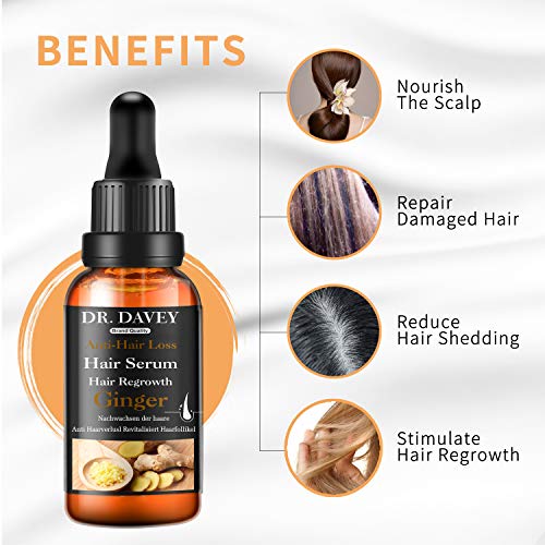 Ginger Hair Growth Serum For Hair Loss And Hair Regrowth Hair Growth Oil For Thicker/Balding /Repairs Hair Follicles / Stronger Hair Suitable All Hair Types Hair Growth And Loss Treatment For Men And Women #TOP1