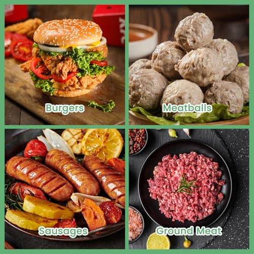 Topyond Meat Grinder Manual, Stainless Steel Hand Crank Meat Mincer, Sausage Maker Table Mount Pork Mincer, Sausage Stuffer Funnel Make Homemade Burger Patties for kitchen Restaurant Use