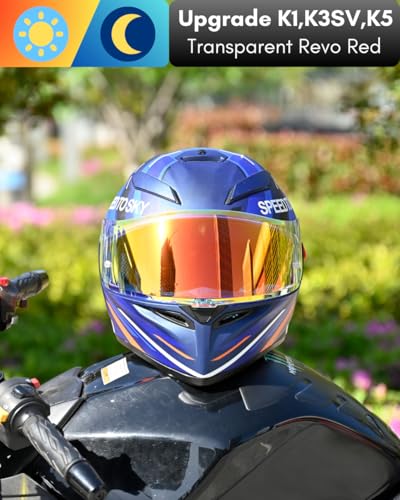 Logto Compatible With Upgrade Agv K1 Visor Replacement K3SV K5 Face Upgrade Shield Tinted Visor Helmet Accessories (Transparent Revo Red)