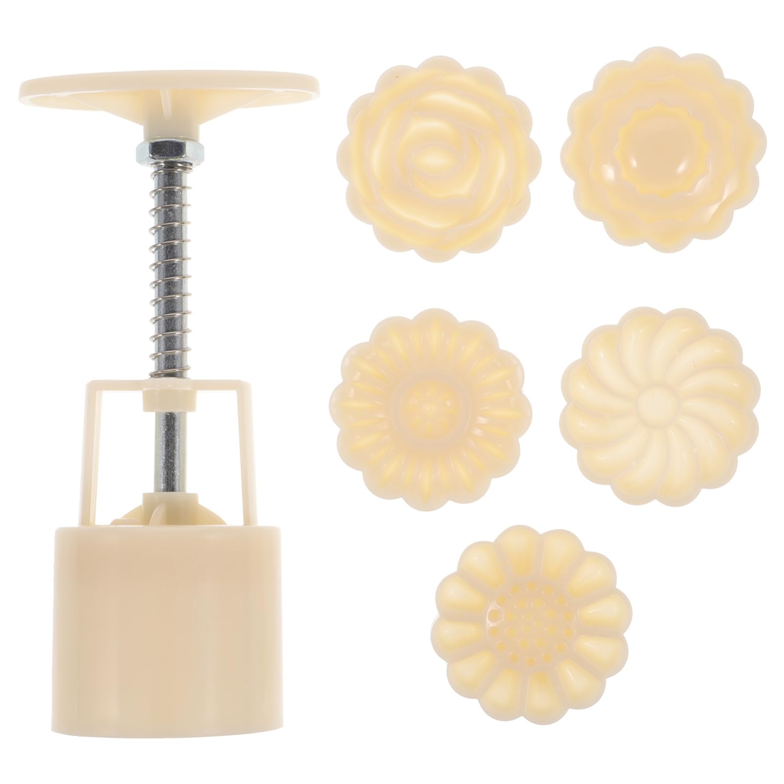 DEARMAMY 1 Satz 50G 3D Form Handdruck Kuchenstempel DIY Backwerkzeuge Für Küche Kekse Fondantform Weiß