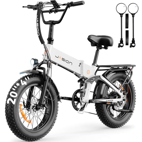 Image of Jasion X Hunter /PRO Electric Bike for Adults,1800W /1400W Peak 20''Fat Tire Foldable Ebike,Folding E Bike Up to 80 /70 Miles Range,720 /624WH Removable Battery,30 MPH E Bike,Certified by UL2849