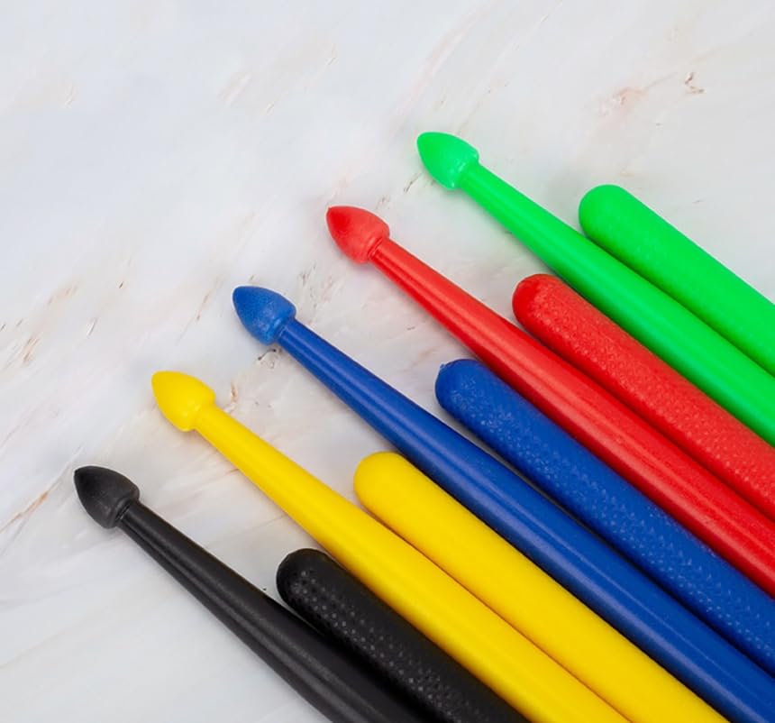 Percussion Instrumentdrumsticks, 5A Nylon-Drumsticks, 3er-Pack, Mehrfarbig, 40,6 cm x 1,4 cm(Green)