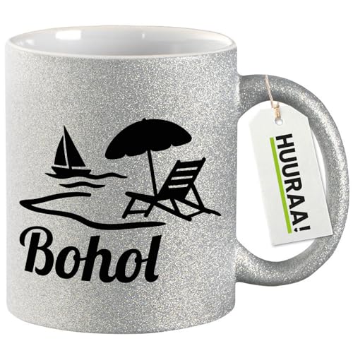 Huuraa tasse à café Bohol Philippines Mug Cadeau Argent 330ml Bohol Philippines Présent