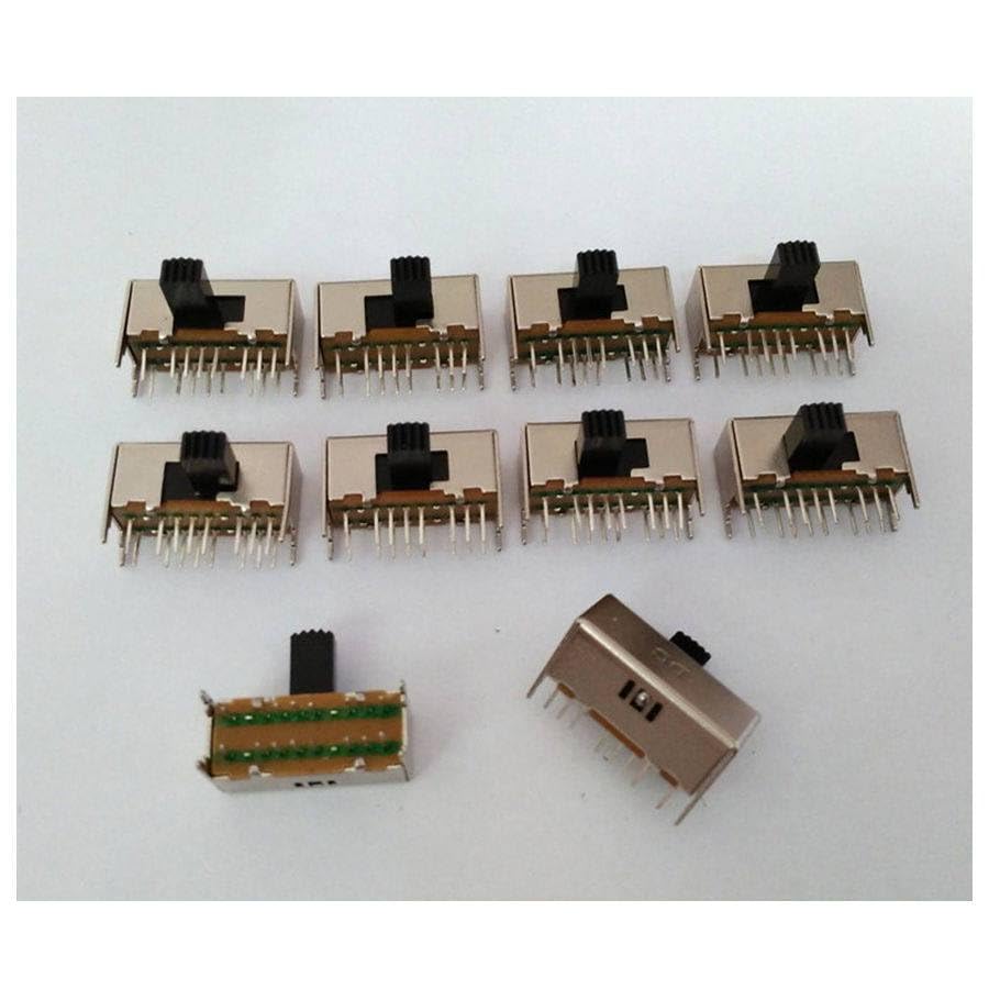 Generic 10 Pcs Panel PCB 16 Pin 3 Position 4P3T Mini Slide Switch Side Knob 0.5A 50V DC