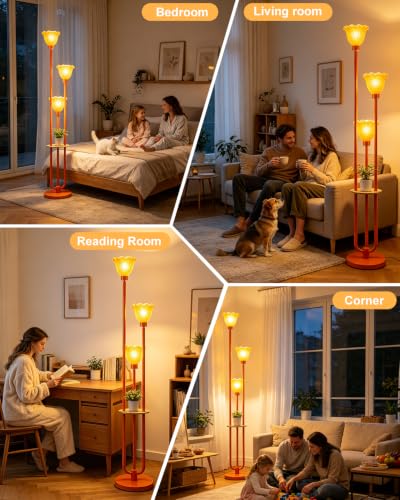 Image of Lightdot Globe Floor Lamp with LED Bulbs Included, Dimmable Floor Lamps,Unique Modern Standing Tall Lamp for Bedroom Living Room /Sofa Beside /Corner Decor-Gold
