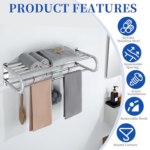 Porte serviette double étagère extensible pour petits espaces - 4