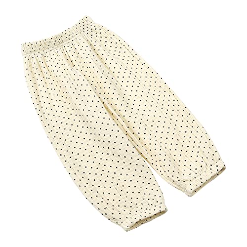 Image of Kids Tales 3 Pack Boys Girls Cotton Linen Pants Child Basic Plain Solid Trousers Big Kids Elastic Waist Long Pants Bloomers