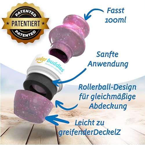 Solar Buddies Sonnencreme-Applikator – Galaxy Single – nachfüllbarer Rollschwamm für Sonnencreme, Sonnencreme und Lotion-Applikator für Kinder, Erwachsene und Familien – fasst 100 ml, perfekte Größe 2