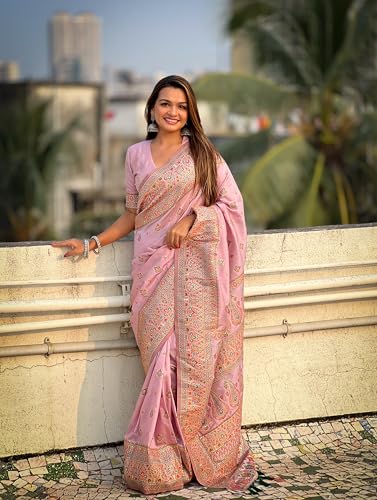 Image of Original Pashmina Kashmiri Silk Zari Woven Saree