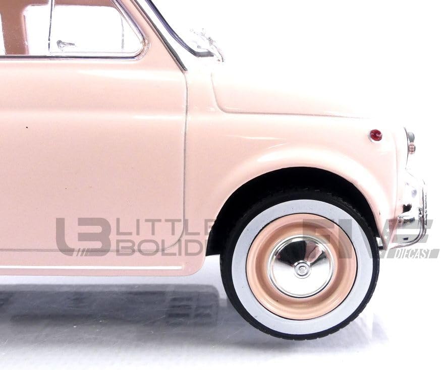 1968 Pink Fiat 500 L Special Birth Pack - Norev 1/18 Scale