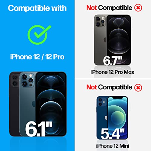 Image of Power Theory Designed for iPhone 12 /iPhone 12 Pro Screen Protector Tempered Glass [9H Hardness], Easy Install Kit, 99% HD Bubble Free Clear, Case Friendly, Anti-Scratch, 2 Pack
