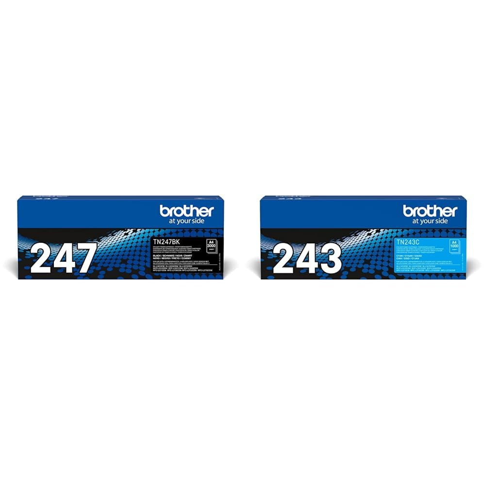 Brother TN-247C Toner Cartridge, High Yield, Black, Brother Genuine Supplies, Cyan, XL