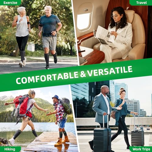 Image of Medical Compression Socks for Men & Women, 3 Pairs 20-30mmHg Knee High Graduated Compression Stockings for Circulation, Swelling, Varicose Veins, Flying, Travel, Nurses, Running, Pregnancy