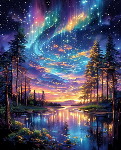 Starry Aurora Lake Puzzles for Adults 1000 Pieces, ImpossibleHard Challenging Jigsaw Puzzles for...