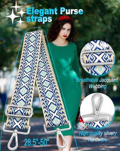 Image of Silvery Purse Straps Replacement Crossbody - Guitar Strap for Purse Crossbody