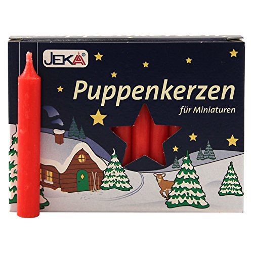 OLShop AG 2er Pack Puppenkerzen rot ca. 10 x 65 mm (2 x 20...