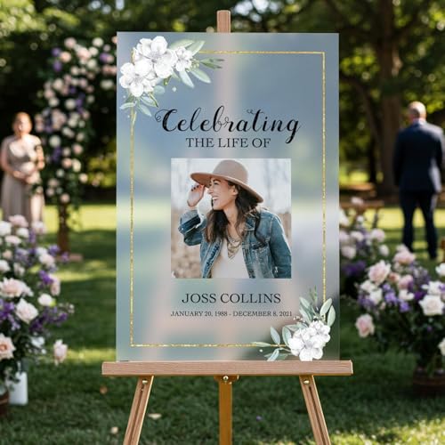 Image of Custom Funeral Sign with Picture - Personalized Memorial Sign - Personalized Funeral Board for Love Ones - Memorial Funeral Sign - Custom funeral Decorations for Loss of Loved Ones