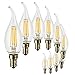 SunSeed 10x Lampadina E14 Filamento LED 6W Colpo di Vento 806 Lumen Luce Calda 2700K