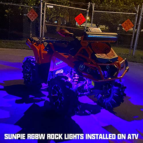 Rgbw Rock Lights, Sunpie 4 Pods High Power Led Underglow Neon Light Kit Wheel Well Lights App Rf Remote Control Multicolor Voice Mode Music Mode Automatic Control For Off Road Truck Suv Atv Utv Boat #TOP3