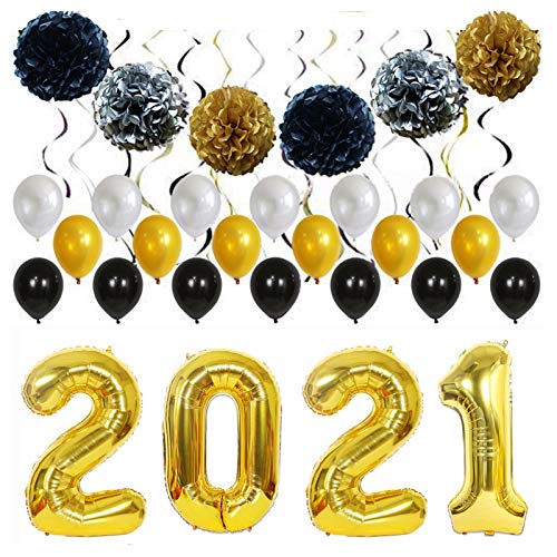 Suprimentos para festa de bebê,Funien 50pcs conjunto de decorações de festa de balões de ano novo 20