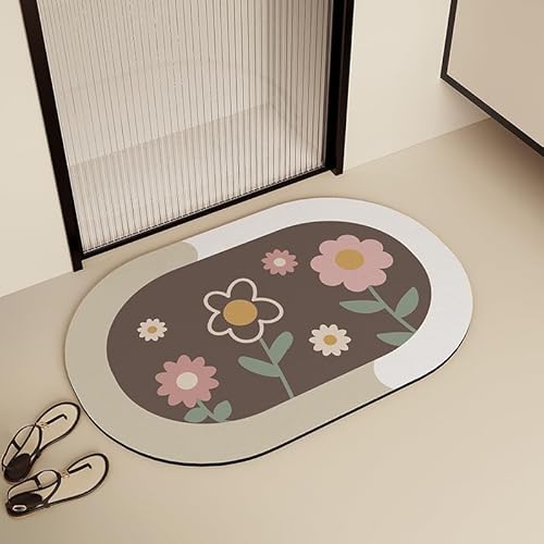 Diatomite Bath Mat - Ultra Absorbent Quick-Dry Shower Rug Anti-Mould Non-Slip Ideal for Home & Outdoor Use Eco-Friendly Stylish Bathroom Accessory