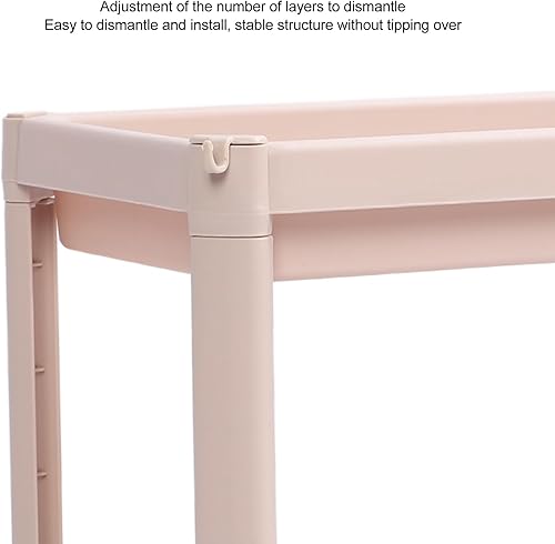 Miniatura 3 de ViaGasaFamido Estante de almacenamiento de piso de baño, estante de pie, versátil, multicapa, resistente, ahorro de espacio, estable, color beige