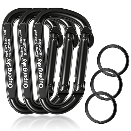 Image of Carabiner Clip - Heavy Duty Carabiners 800lbs-13KN (2922 lbs) Carabeaner D Ring Shape,Key Chain Clip Hook,Keychain Clip,Multipurpose for Camping, Hiking,Backpacking or Other Outdoor Activities.