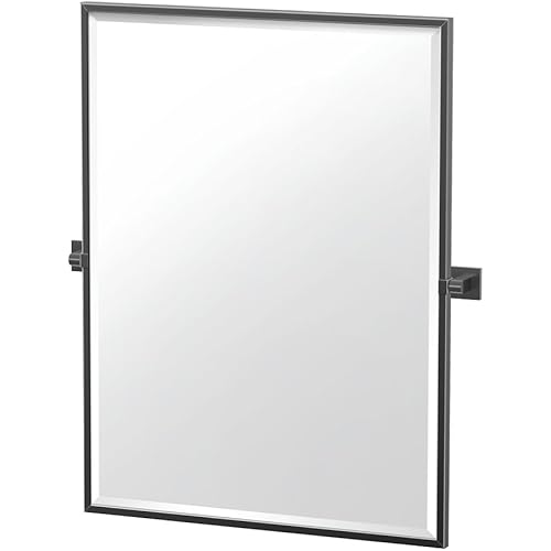 Gatco 4059MXFS Elevate Framed Rectangle Mirror, Matte Black, 32.5"H