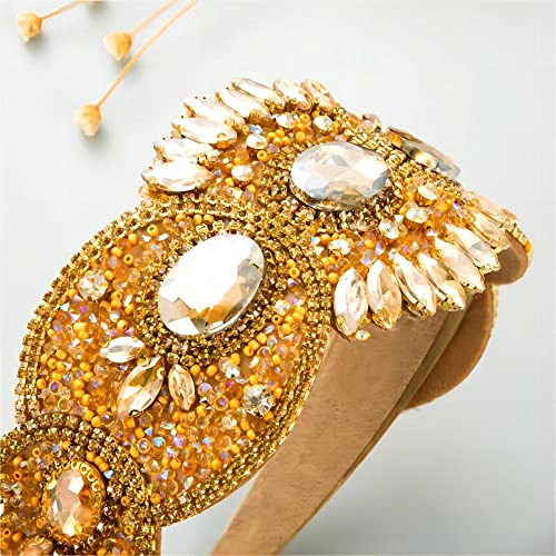 Muqingwan Women's Fashion Headband, Women's Wide Rhinestone Decorative Headband Hair Accessories For Women And Girls (Green) #TOP3