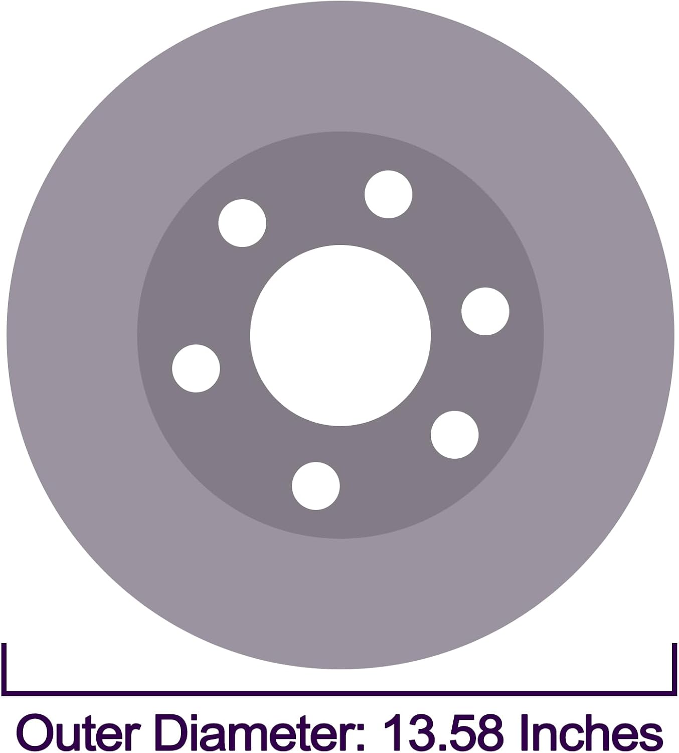 13.58" Rear Brake Rotors Replacement for 2007 2008 2009 2010 2011 2012 2013 Chevy Avalanche, for Suburban Silverado Tahoe GMC Sierra Yukon XL 1500, Cadillac Escalade EXT ESV Brakes, 55133