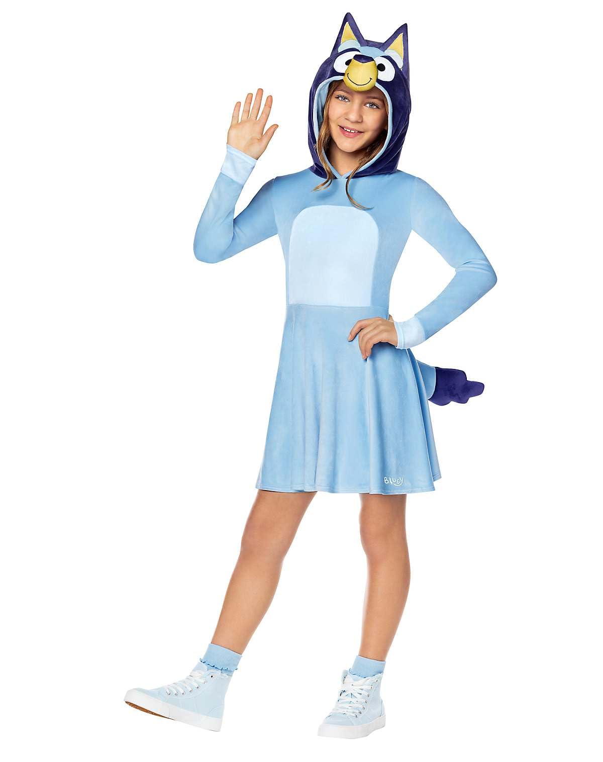 Spirit Halloween Bluey Kids Hooded Dress Costume, Officially licensed, Girls Bluey Outfit
