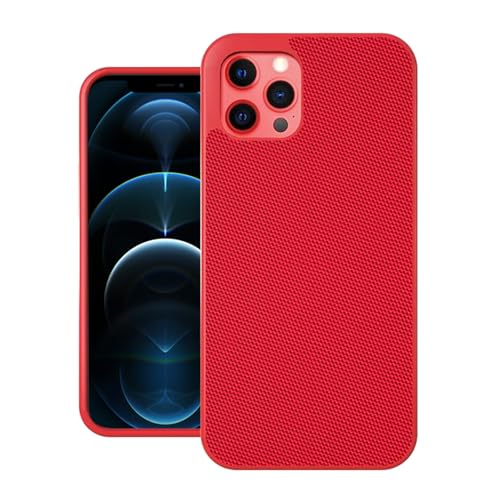 TECHRACK Designed by Evutec Compatible with iPhone 12 Pro, Ballistic Nylon, Military-Grade Drop Protection, Honeycomb 3D Structure, Case Cover with AFIX+ Free Vent Mount for iPhone 12 Pro (Red) Deal