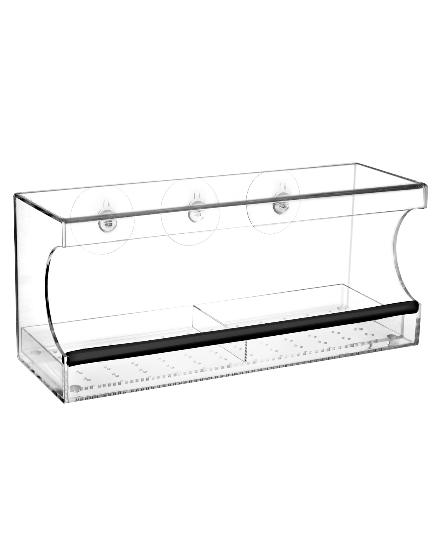 QWORK® Comedero para pájaros con Ventana Transparente con ventosas, comedero extraíble, fácil Limpieza
