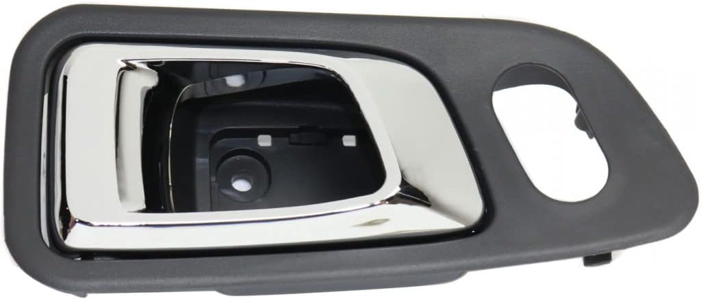 For Honda Pilot 2003-2008 Door Handle Driver and Passenger Side | Pair | Front | Interior | Dark Gray Bezel With Chrome Lever | With Door Lock Hole | All Submodels | Plastic | 72165S9VA01ZE, 72125S9VA