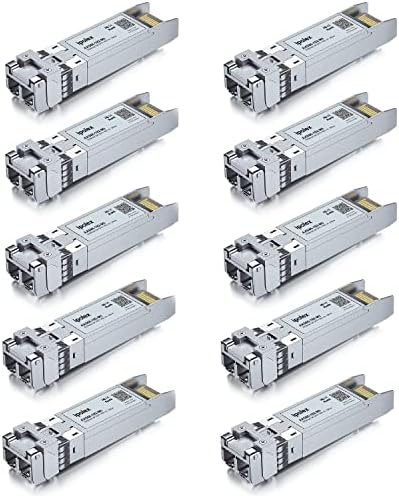 ipolex SFP+ 10GBase SR LC Multimode Module, 10G Fiber SFP Transceiver for Cisco SFP-10G-SR, Ubiquiti UniFi UACC-OM-MM-10G, Meraki MA-SFP-10GB-SR, Mikrotik and More, 850nm, up to 300M, 10 Pack