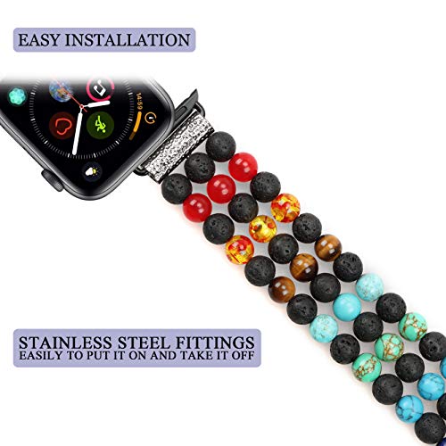 Pulsera 7 Chakra compatible con iWatch SE y Series miniatura 5