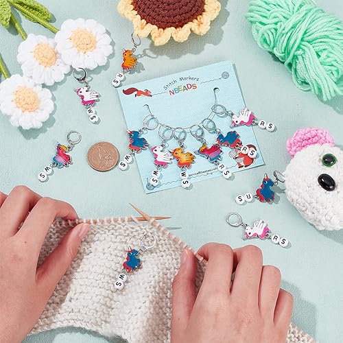 NBEADS 24 Pcs Fairy Horse with Number Stitch Markers - Image 3