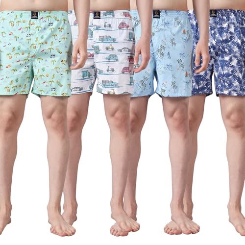 Image of Urban Scottish Ultra-Comfortable Men's Boxer Pants (Pack of 4), 100% Cotton with Stylish Print, Soft & Stretchy Elastic Waist Band, Dynamic Movement & Hardwearing Stitching,Breathable Gentle Snug Fit