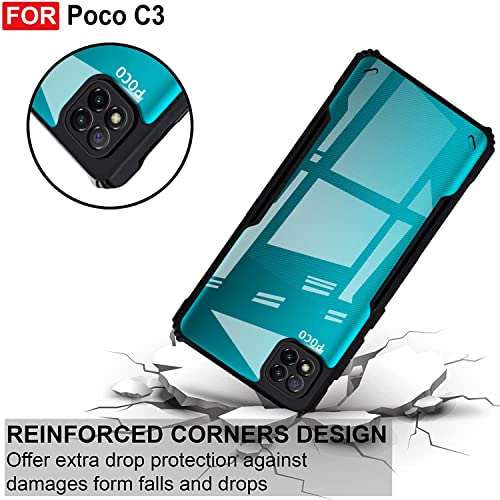 Image of Zapcase Back Case Cover for Poco C3 (TPU + PC | Matte Black)